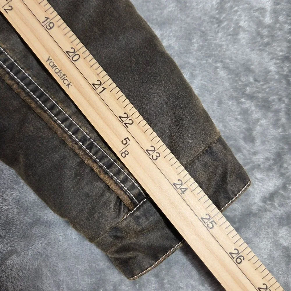 Buckle BKE Jacket Mens Small Brown Antique Washed Bomber Quilt Lined Coat
